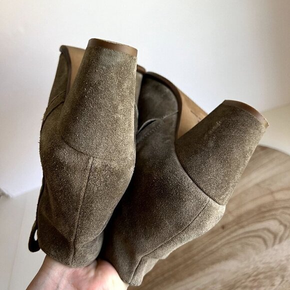 Madewell Billie Sage Worn in Suede Almond Toe Zipper Ankle Boot 8.5 - Picture 8 of 13